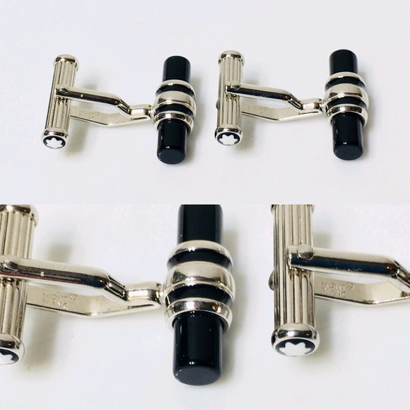 Montblanc Black Onyx Bar Cufflinks - Picture 4 of 6